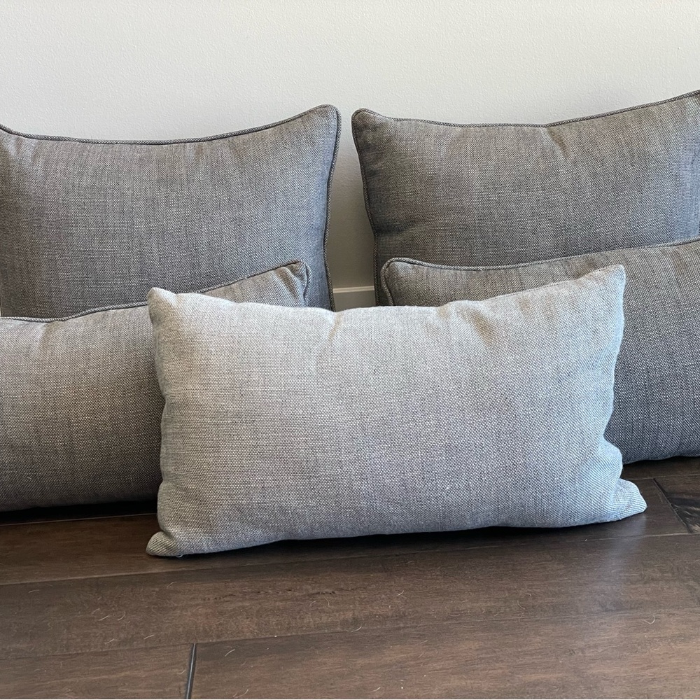 Restoration Hardware Outdoor Pillows, Perennials fabric, textured linen